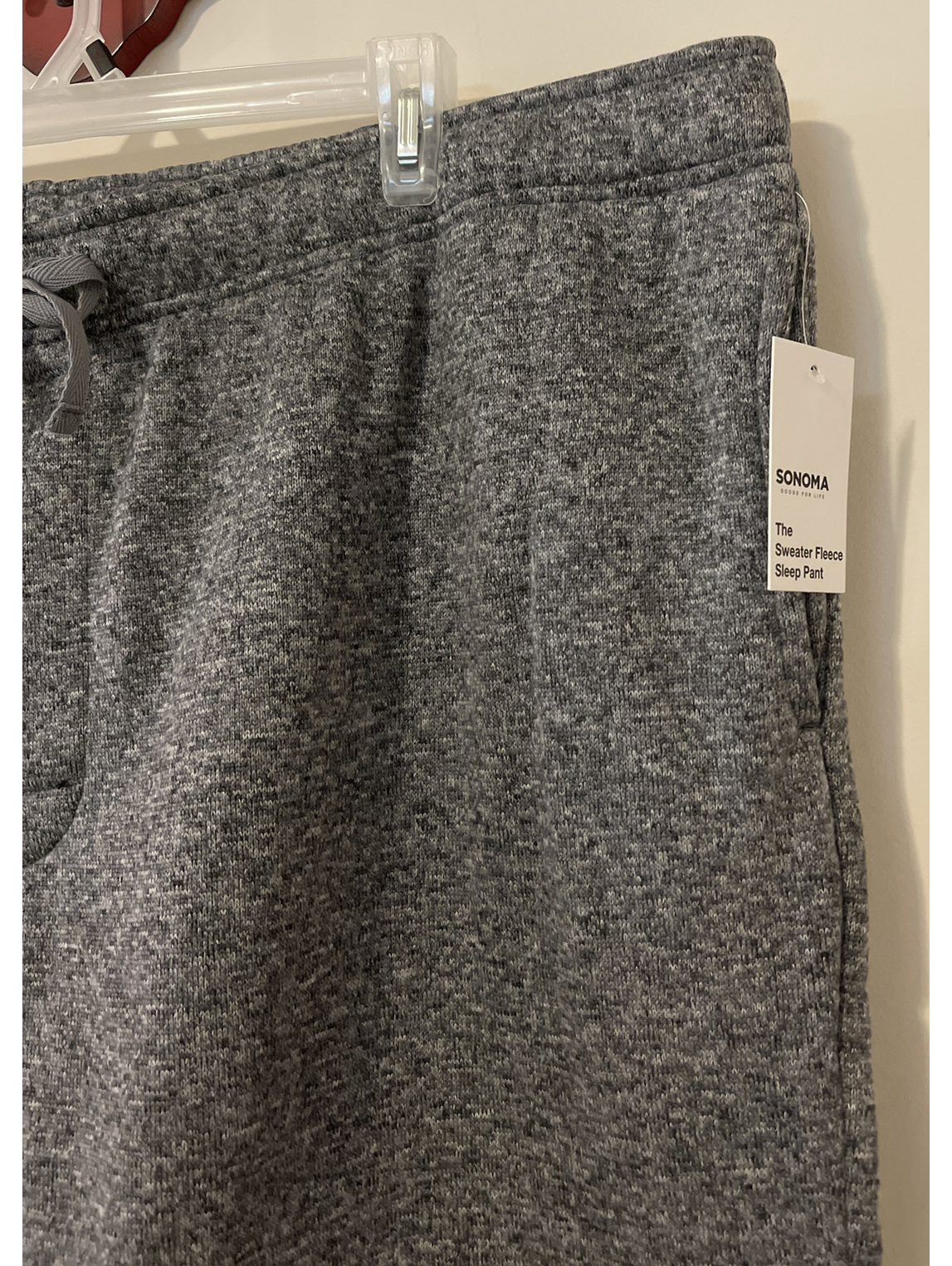Sonoma Mens 4xb Thick Gray Fleece Lounge Sweatpants W/Pockets Nwt! A2948 — image 4 of 4